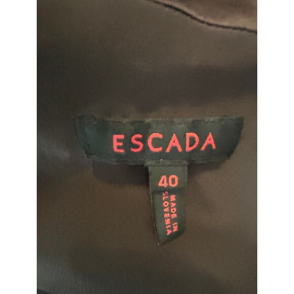 ESCADA Black Label Giraffe Print V-Neck Silk Mid Length Dress - Picture 11 of 12